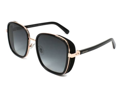 Jimmy Choo Elva/S 2M2 Black/Gold Elva/S Square Sunglasses .